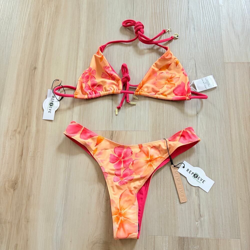 Leni Swims Flora & Mila Scarlett Reversible Bikini Set Size S
